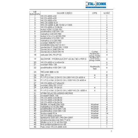Katalog części zamiennych Włóka łąkowa ciężka 6000-4
